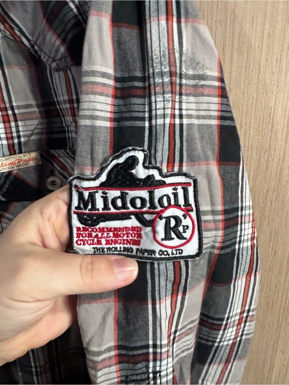 Rolling Paper Co Plaid Hooded Shirt Jacket in Black, White & Red Size Large - Picture 2 of 5